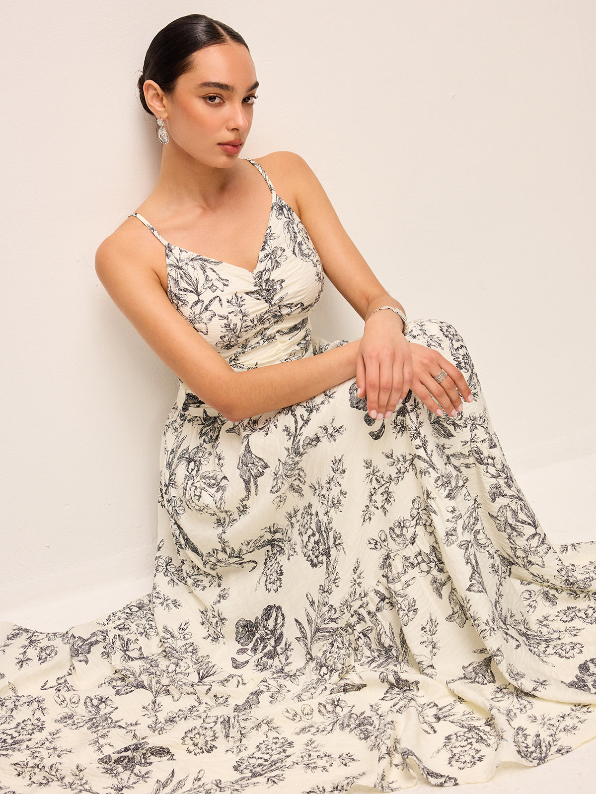 Opalrose Floral Print Ruched Cami Dress
