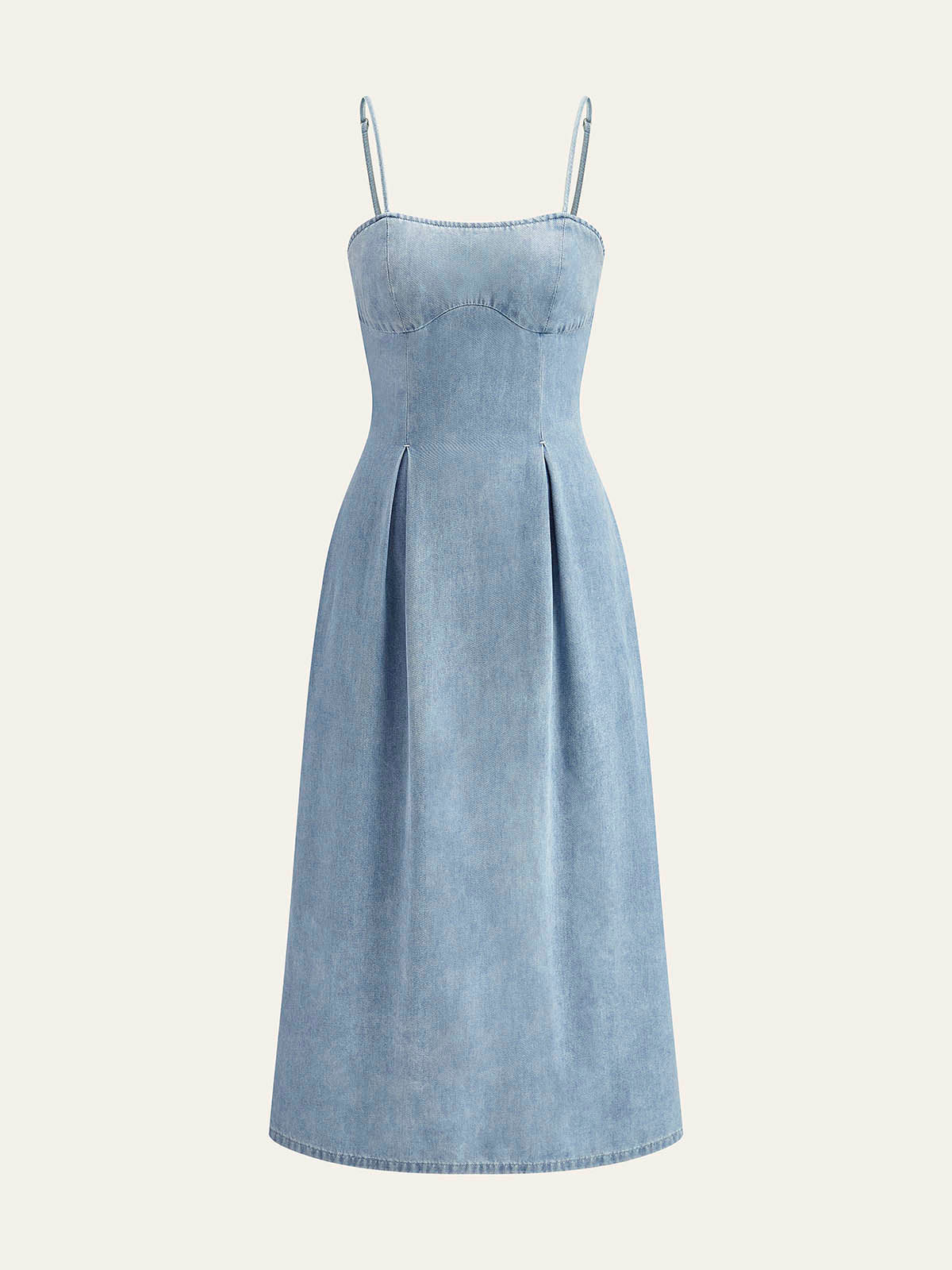Celeste Minimalistisk Dragkedja Denimklänning