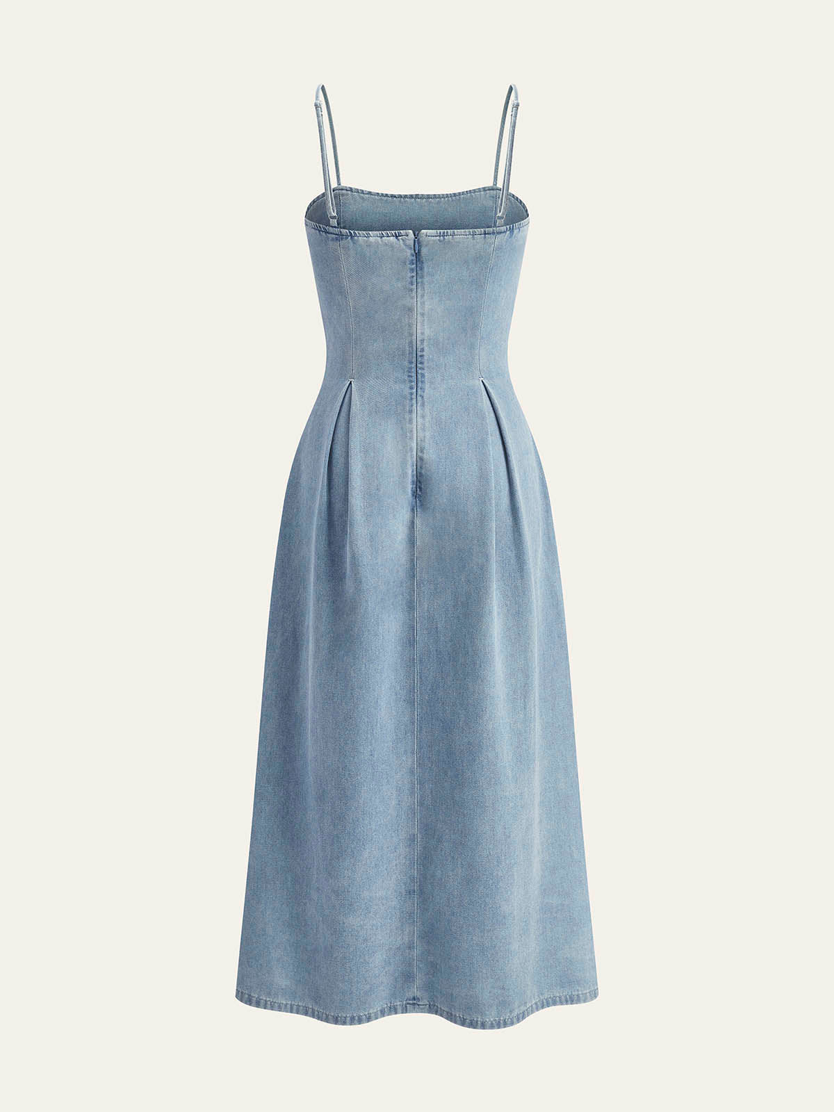 Celeste Minimalistisk Dragkedja Denimklänning