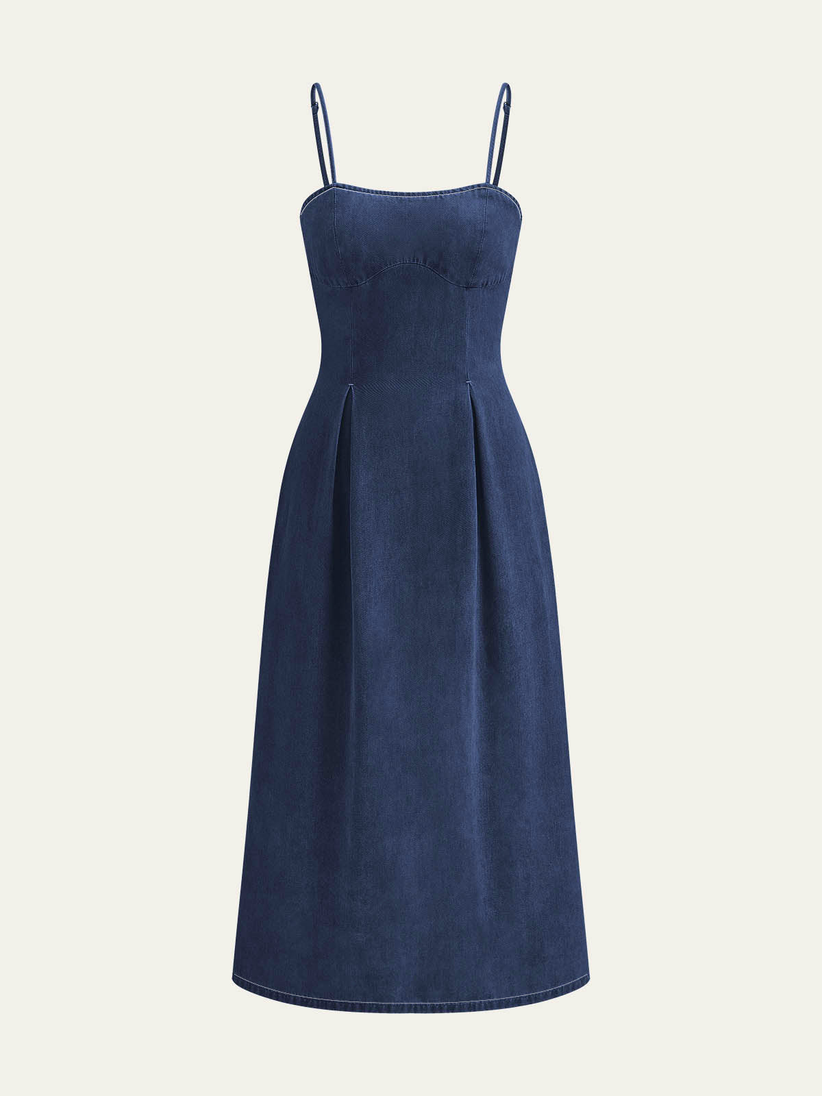 Celeste Minimalistisk Dragkedja Denimklänning