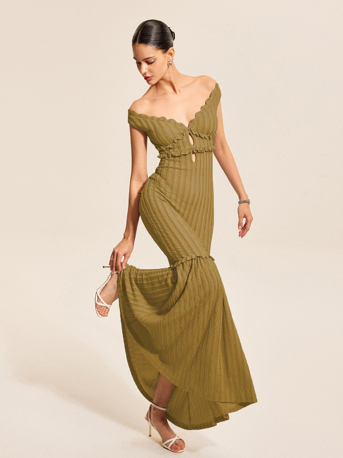 Tavia Off-Shoulder-Kleid mit Rüschendetail