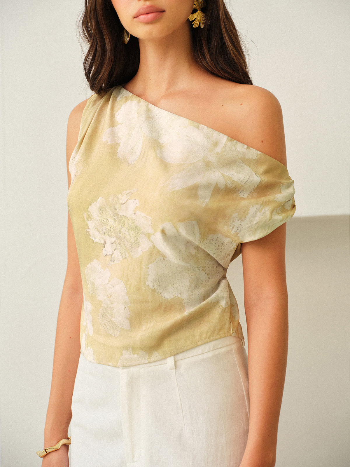 Valore One-Shoulder-Top mit Blumenmuster