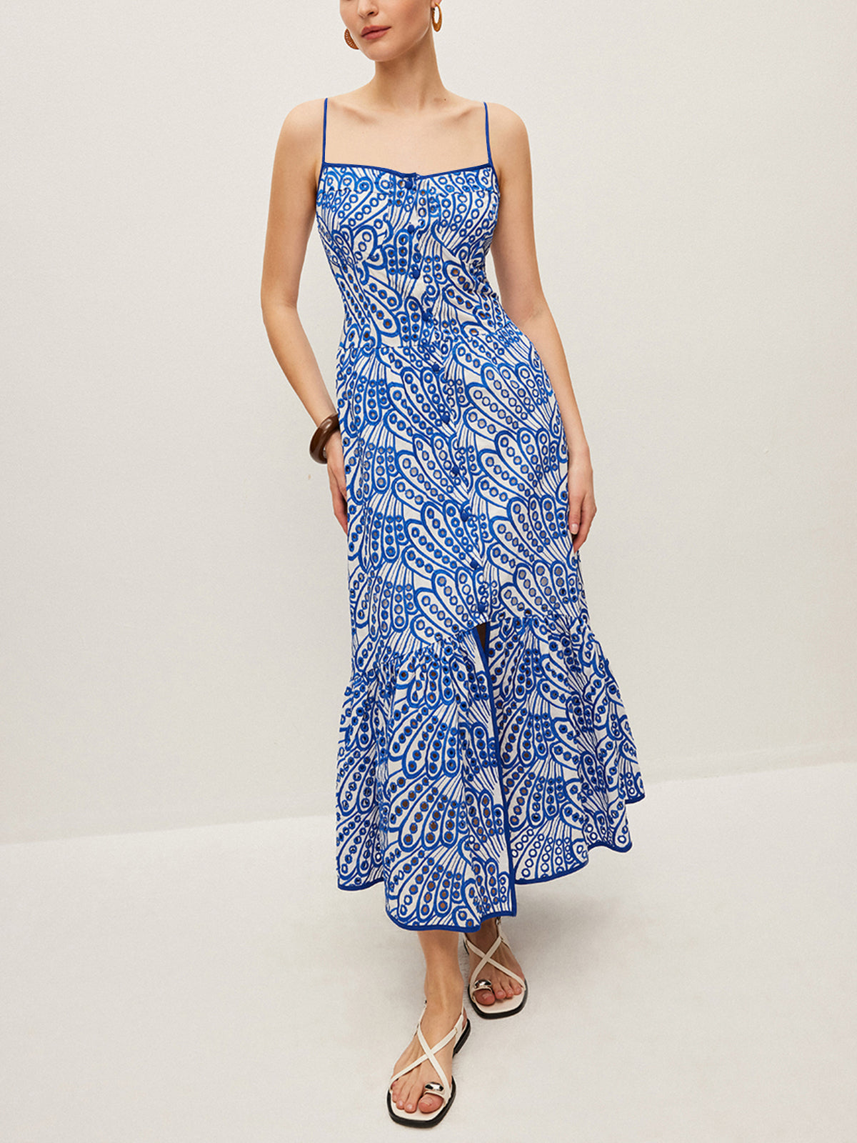 Radirose – Camisole-Kleid aus Baumwolle mit Stickerei