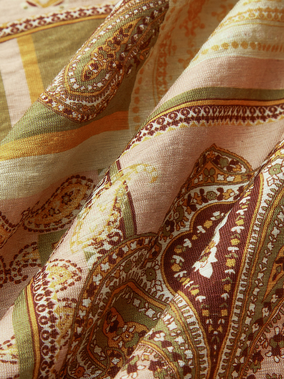 Qelveth Paisley Print Spaghetti Strap Midi Dress