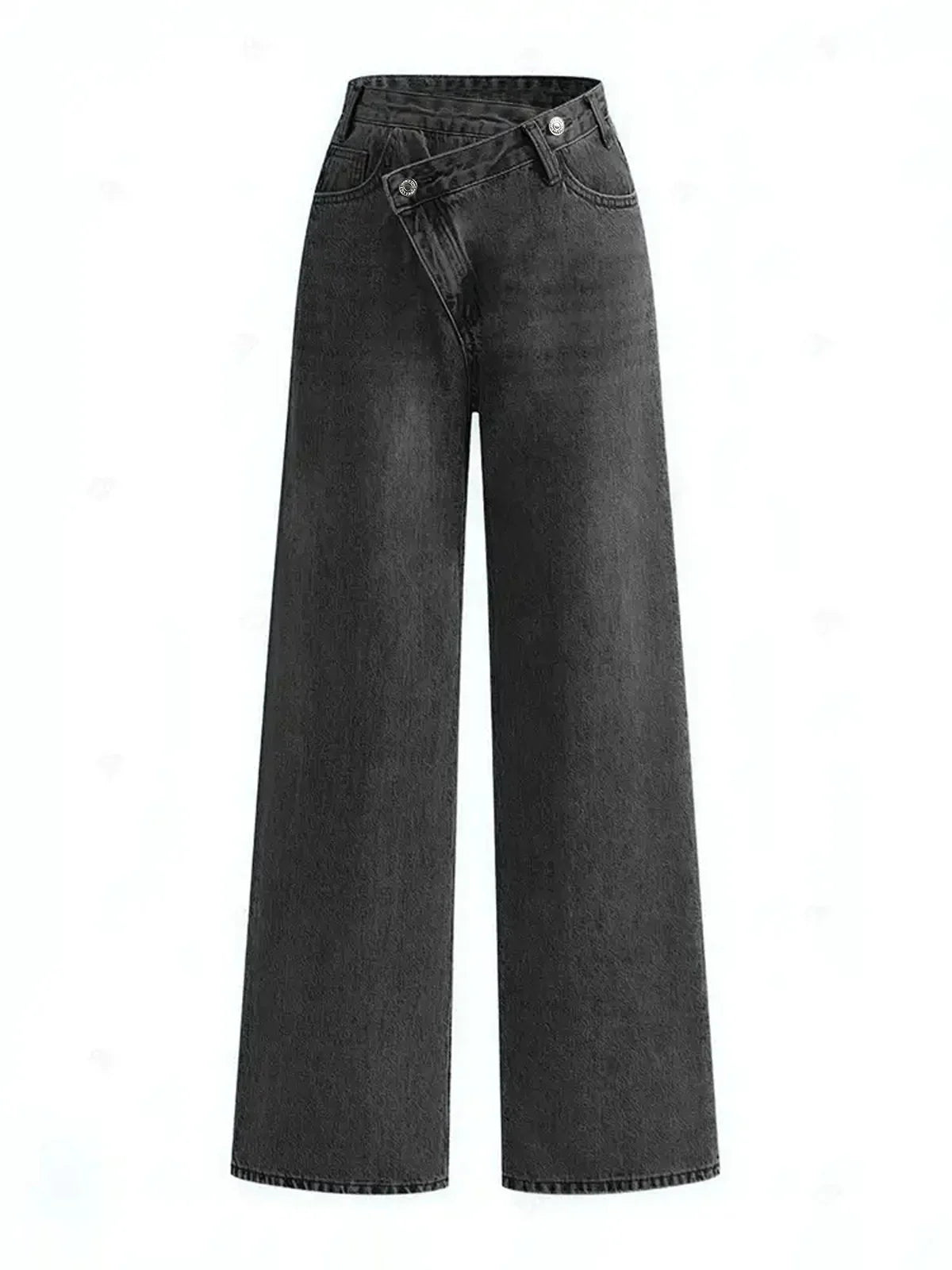 Norane jeans med asymmetrisk midja och vida ben