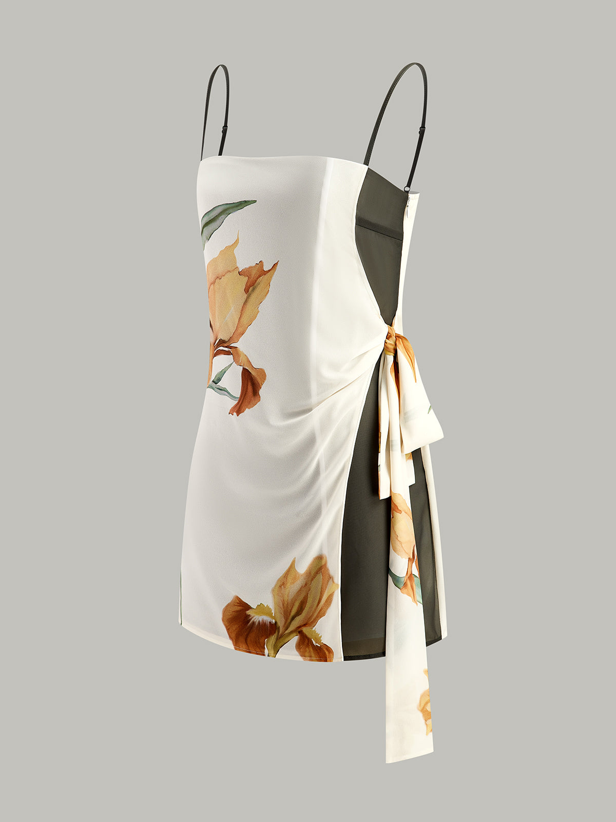 Seleth Floral Print Side Tie Cami Dress