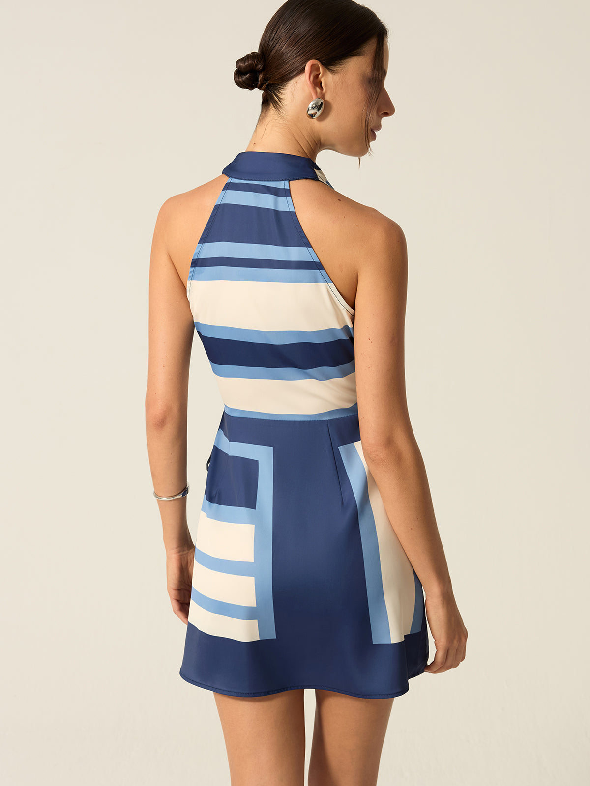 Thyviel Striped Halter Mini Dress