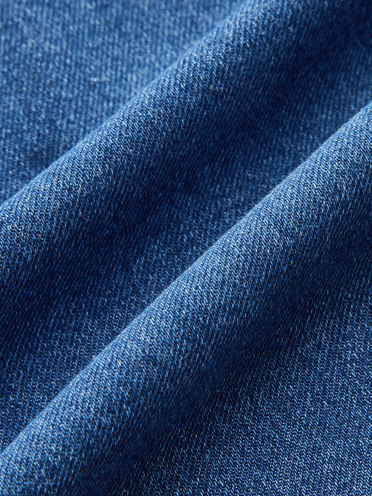 Salinfärgad denimklänning med hjärtformad krage