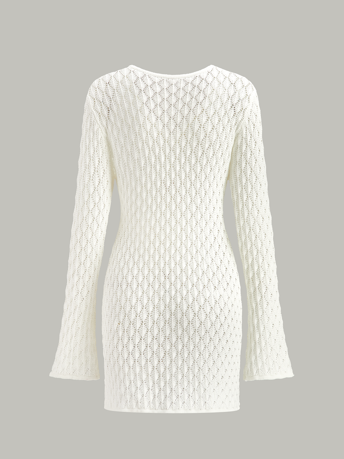 Enchantdust Sheer Knit Sweater Dress with Cut-Out Detail