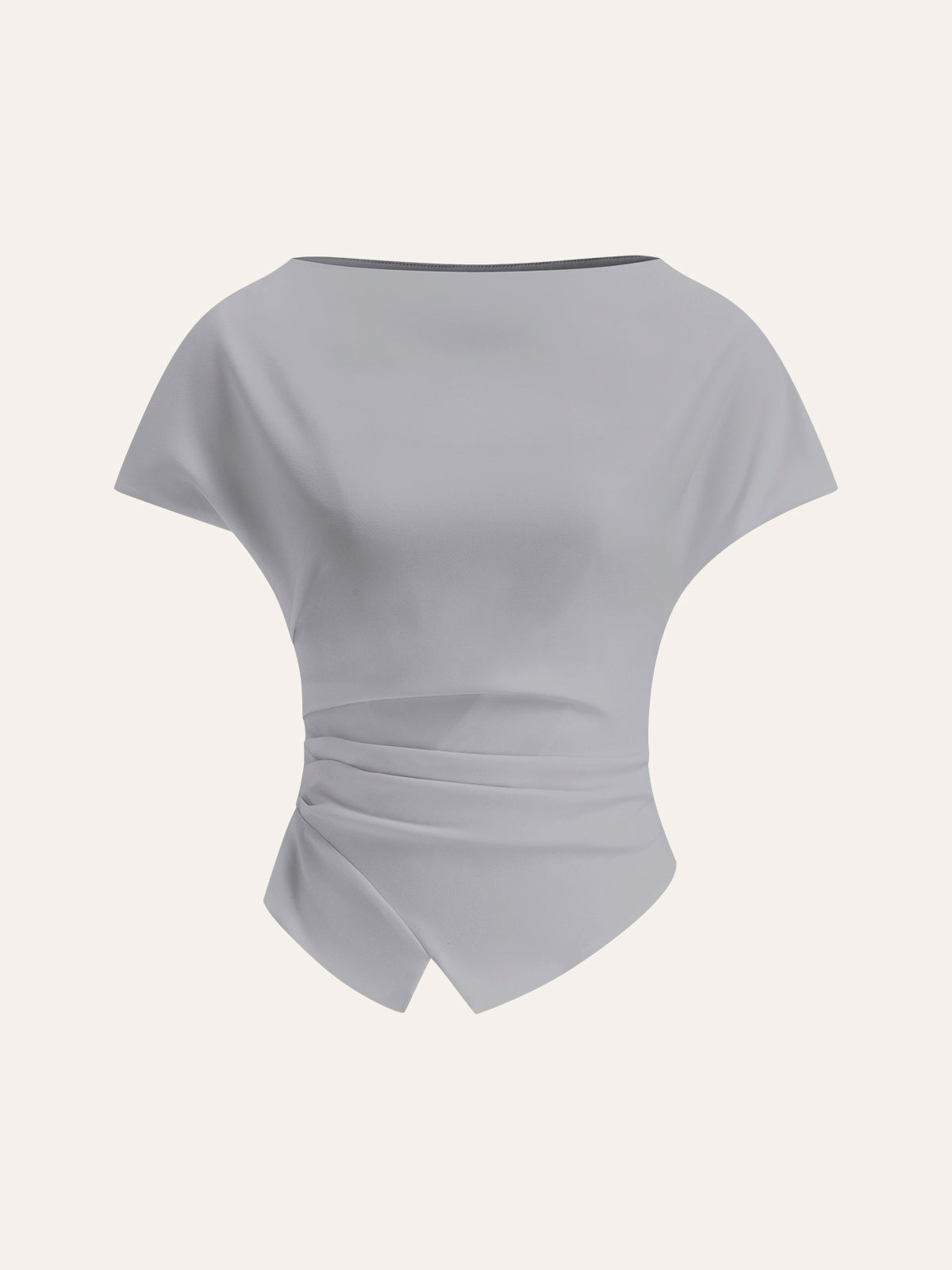 Rielle – T-Shirt mit asymmetrischem Saum und Rüschen