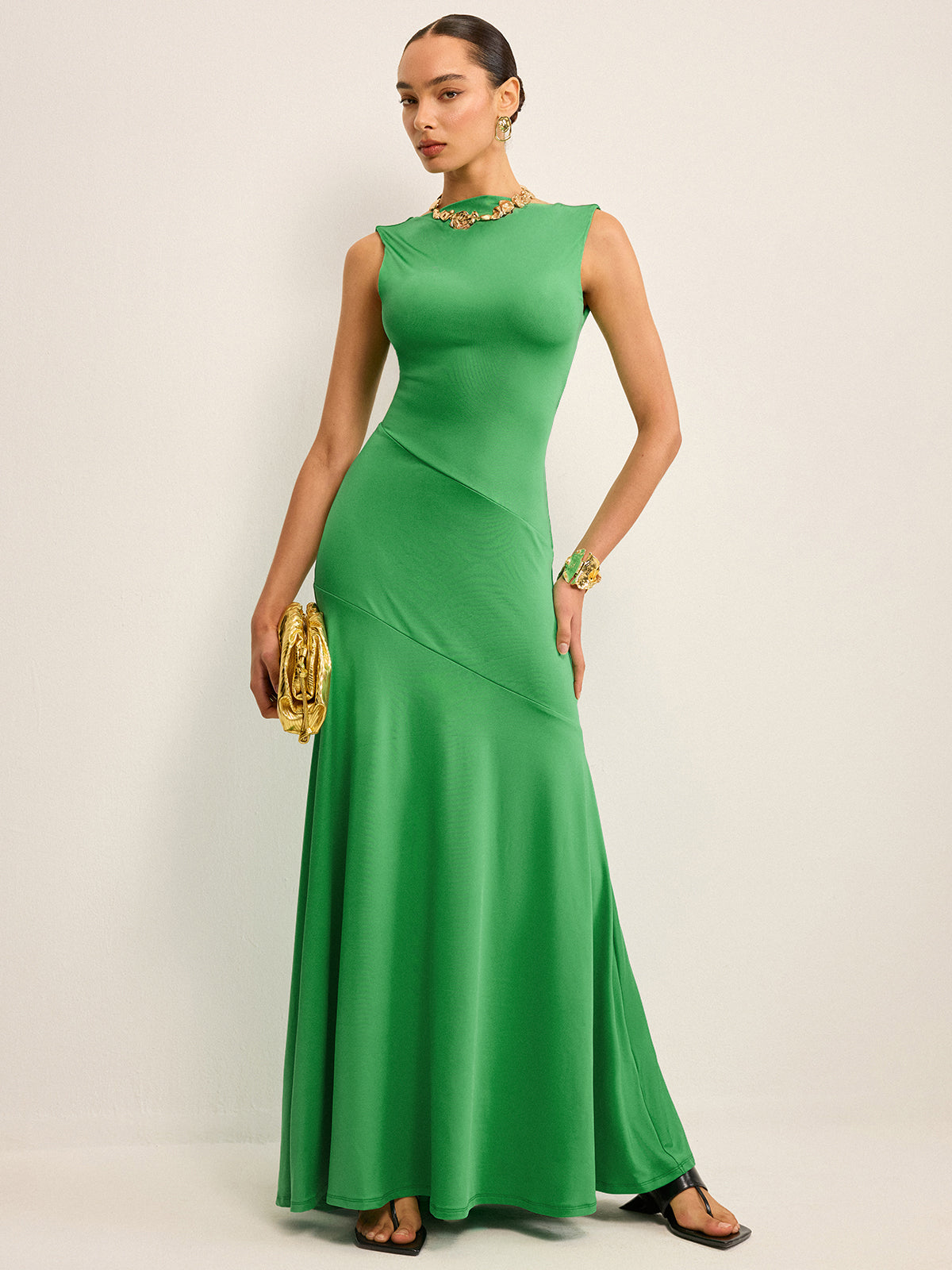 Tyrvine Sleeveless Backless Maxi Dress