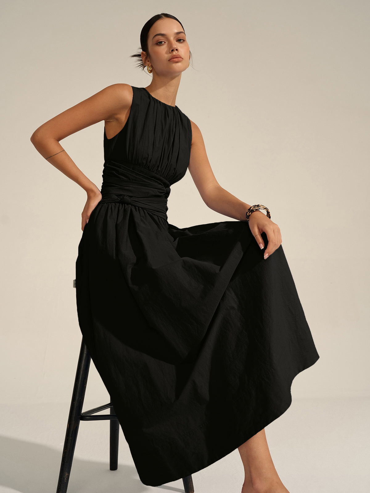 Lerel Maxikleid mit gerüschter Taille