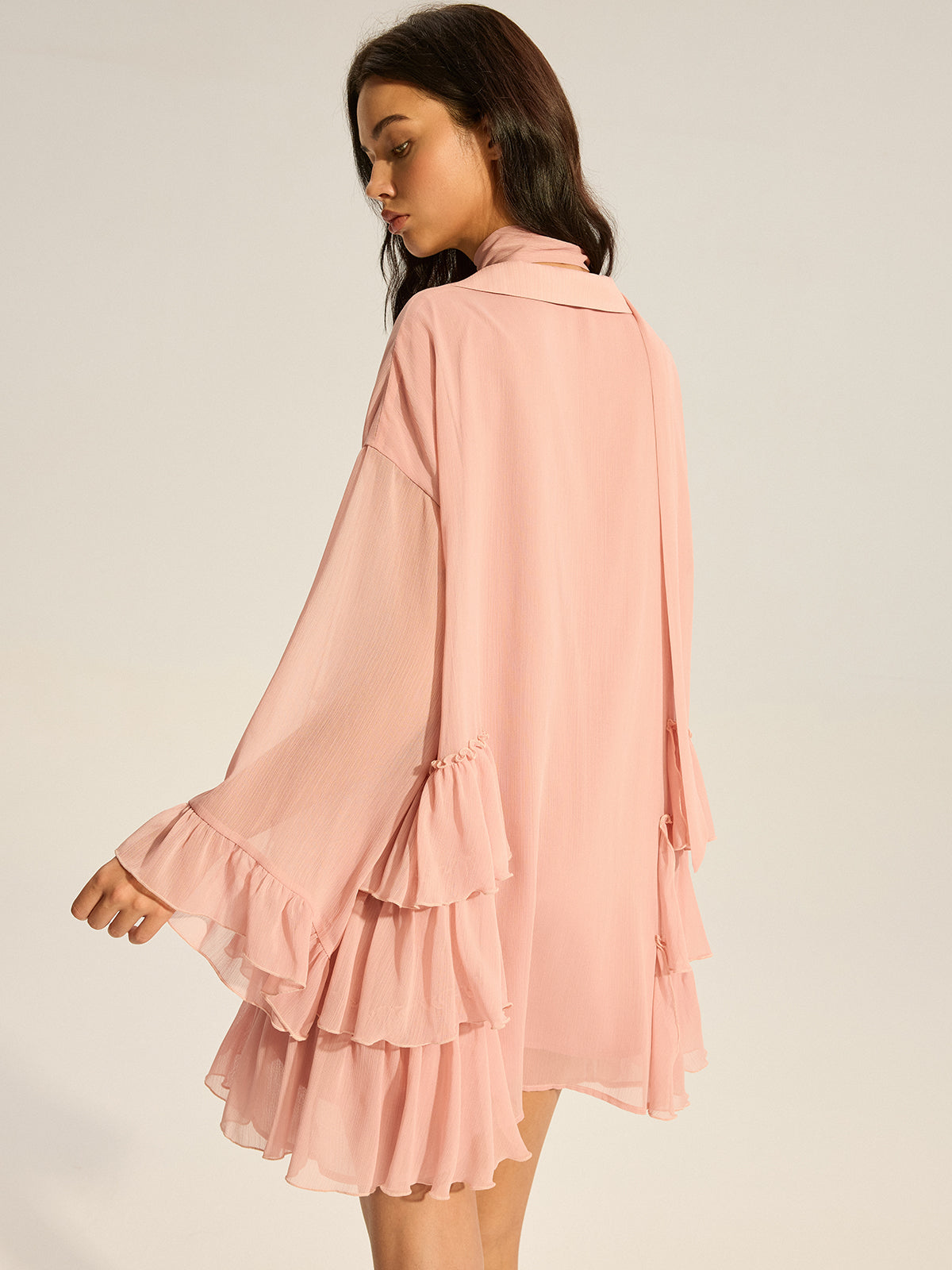 Luxglow – Chiffon-Minikleid mit Rüschen