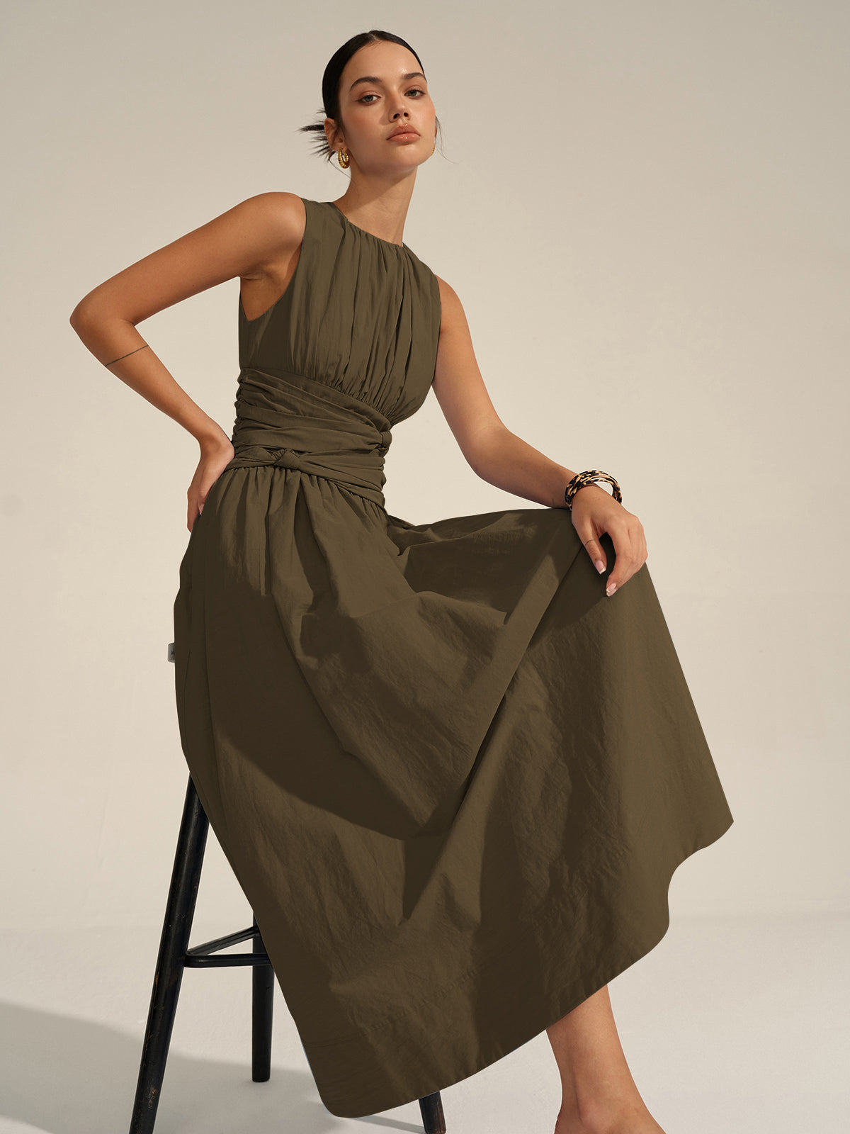 Lerel Maxikleid mit gerüschter Taille