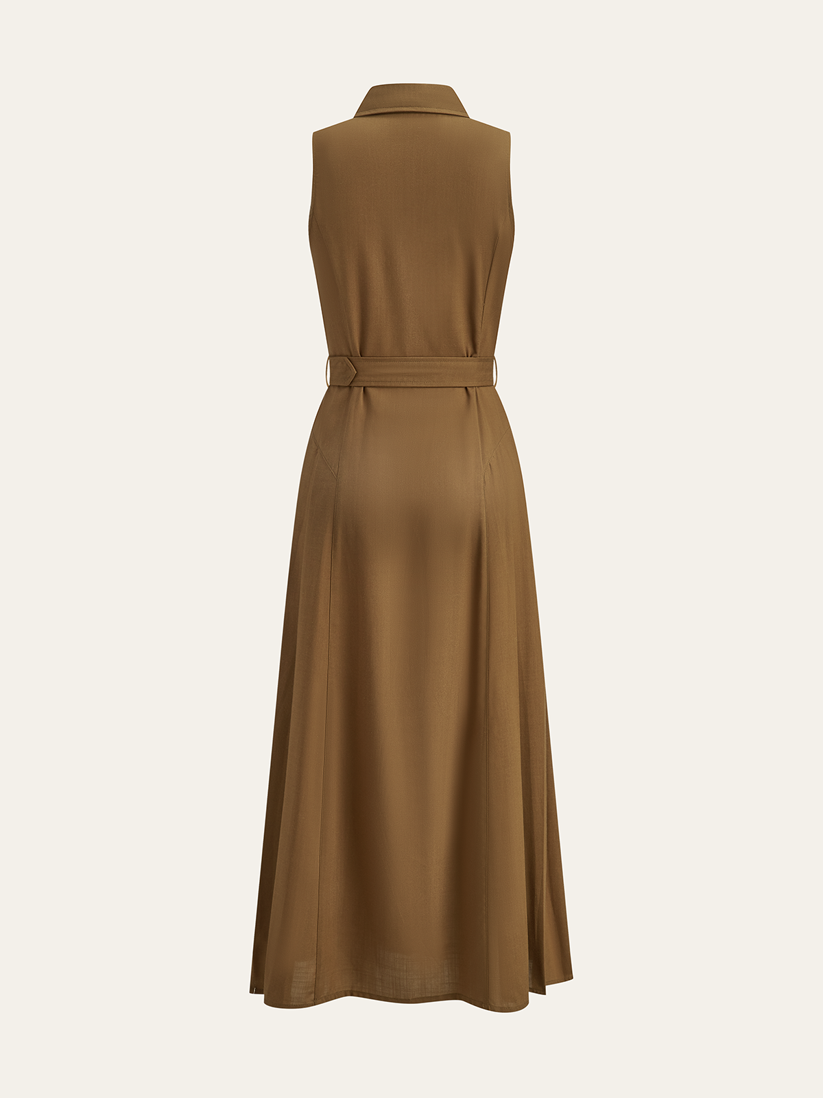 Reverie – Ärmelloses Maxikleid mit Gürtel und Knöpfen