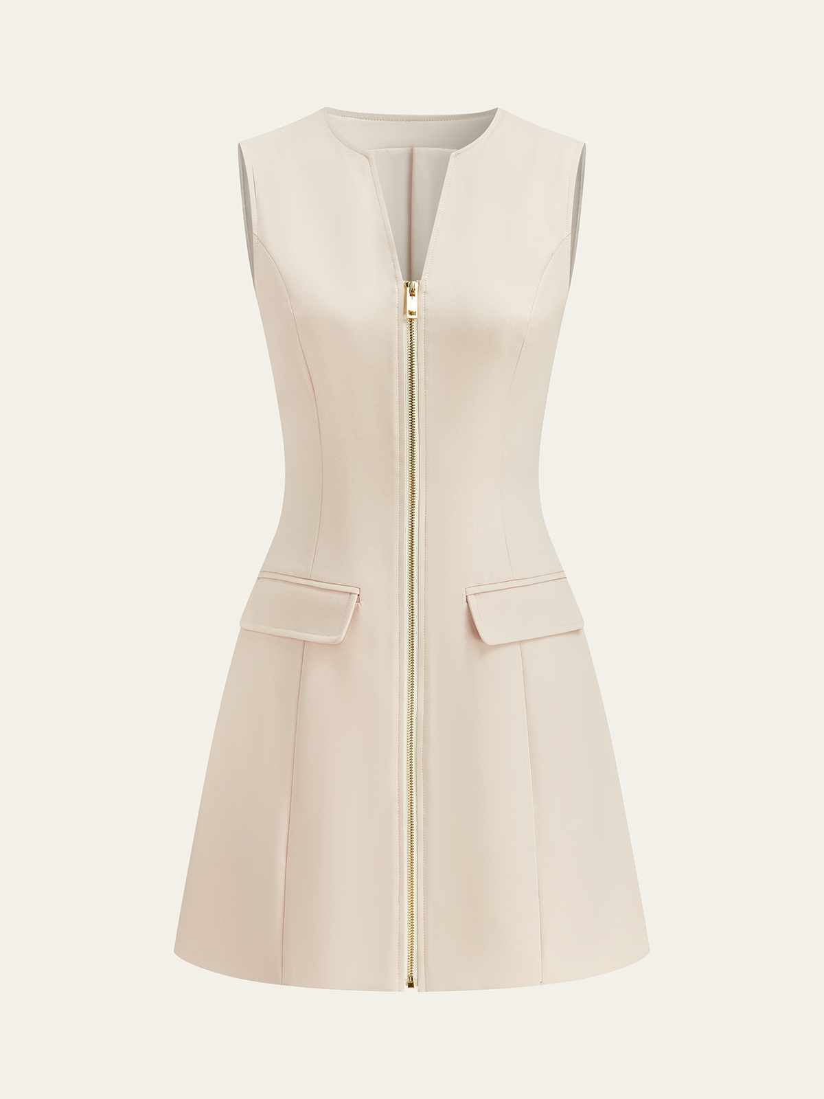 Selian Pocketed Zip-Up Mini Dress