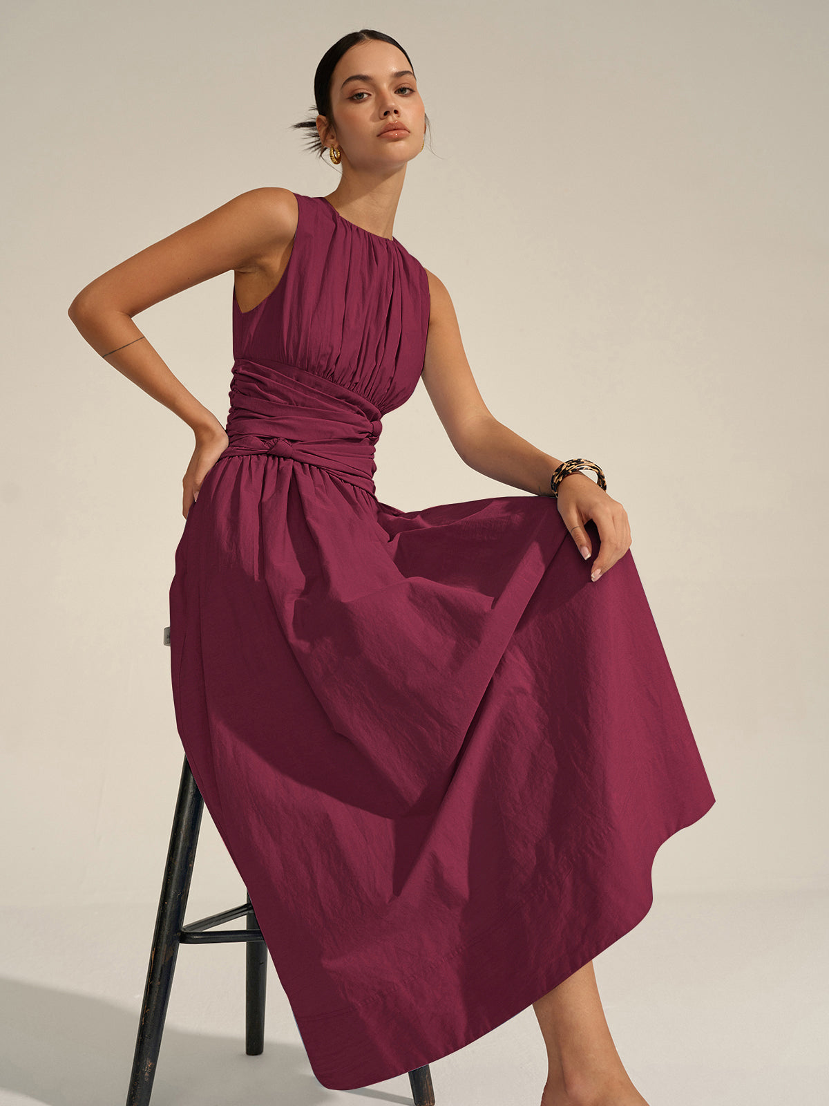 Lerel Maxikleid mit gerüschter Taille