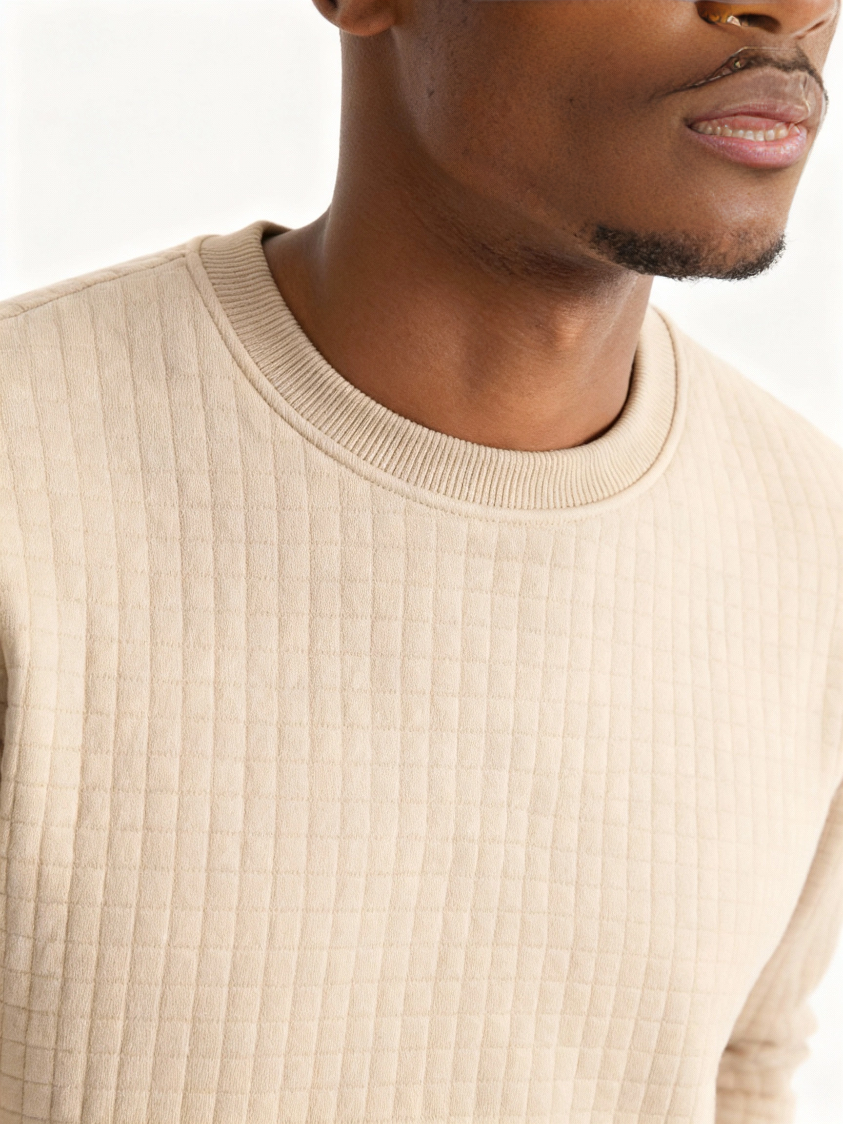 Men's Plaid Knit Pullover Sweatshirt