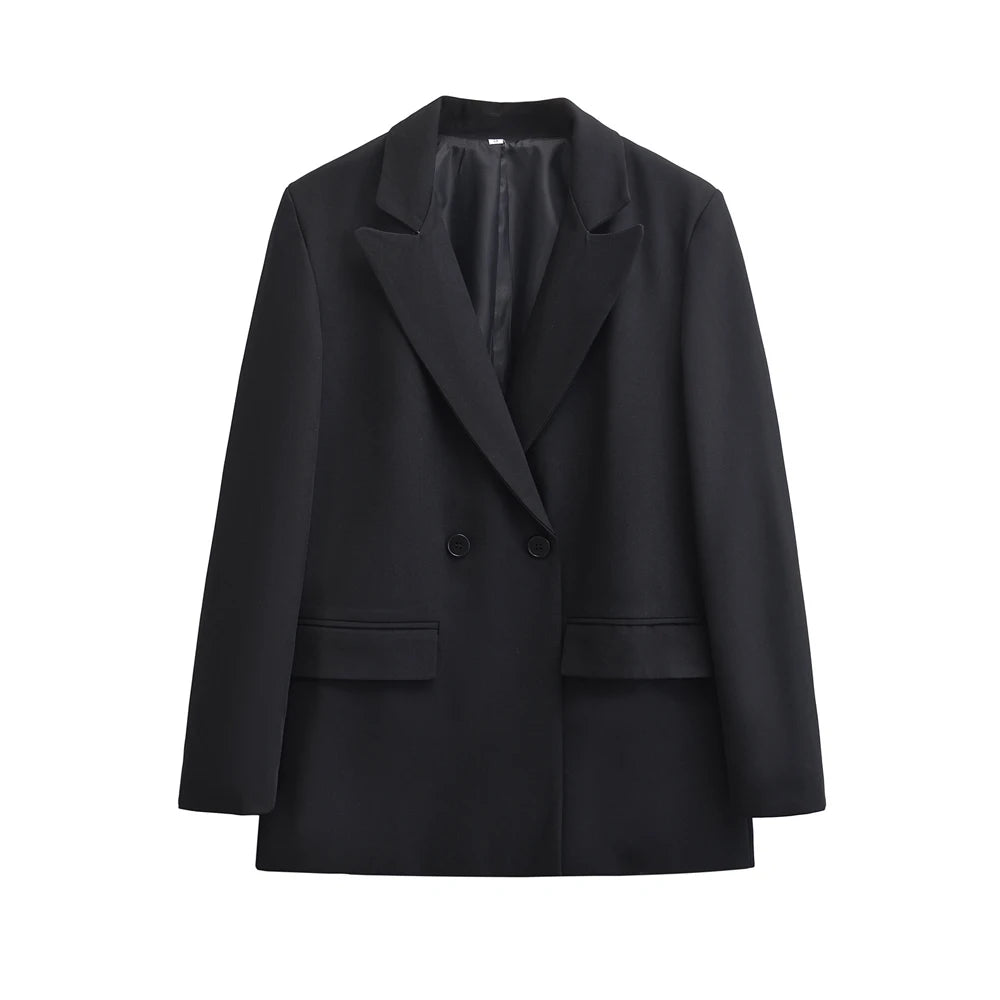 Women's Solid Double-Breasted Blazer