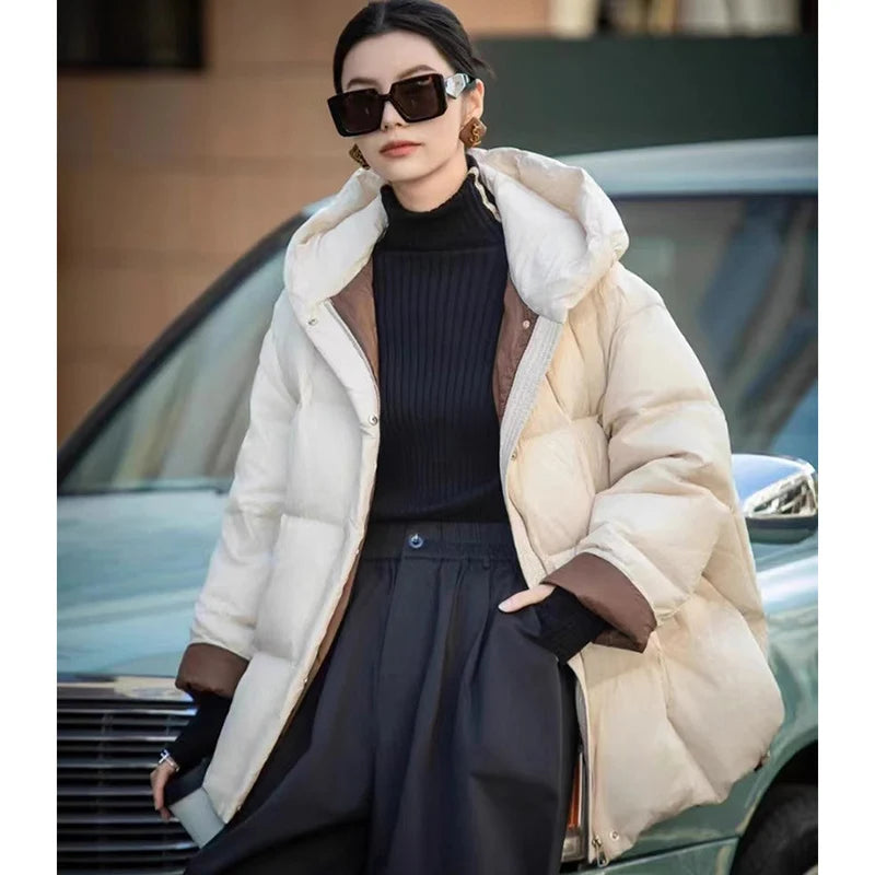 Women's Long Hooded Down Coat