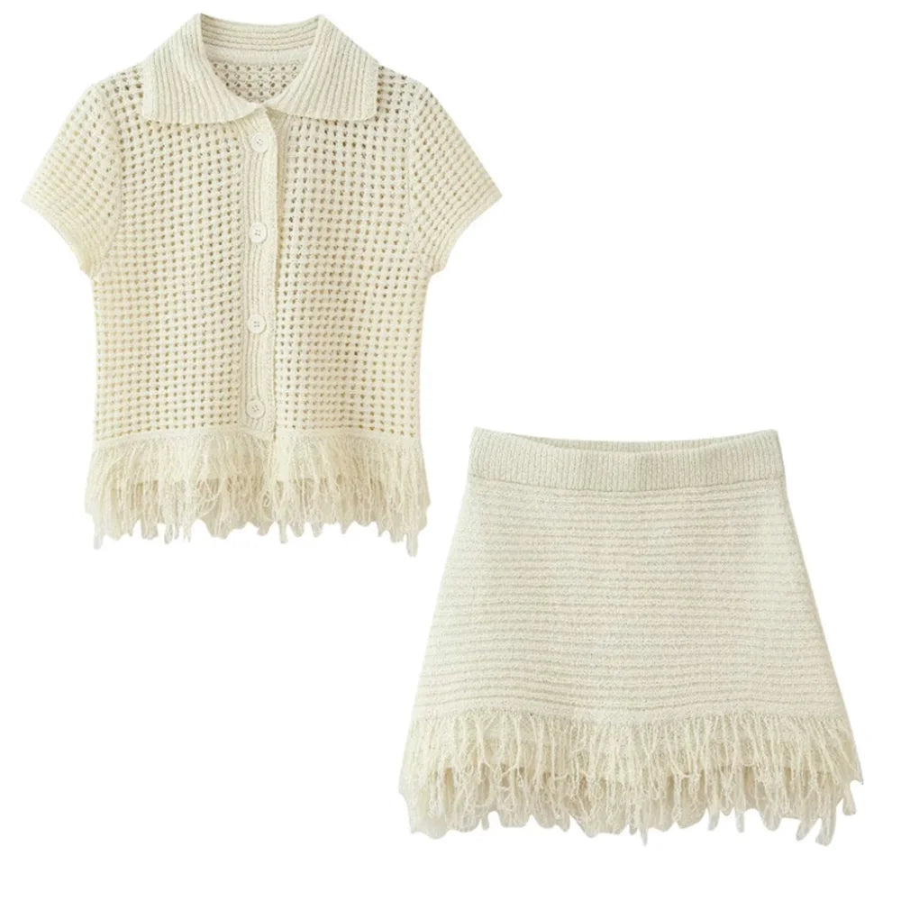 Marador BreezeSet – Sexy Knitted Tassel 2-Piece Outfit