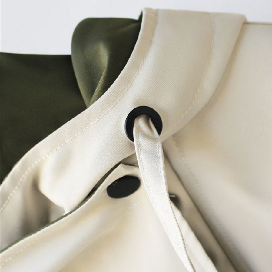 Women's Patchwork Long Trench Coat