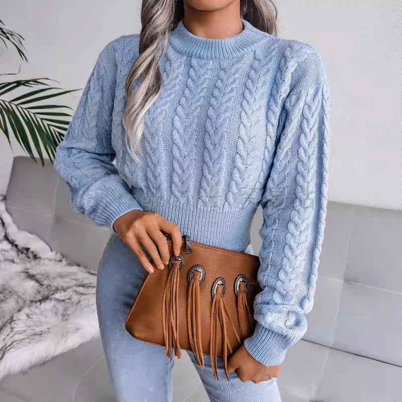 Luna Cropped Knit Sweater