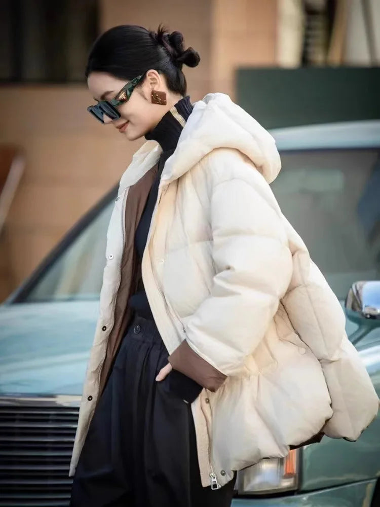 Women's Long Hooded Down Coat