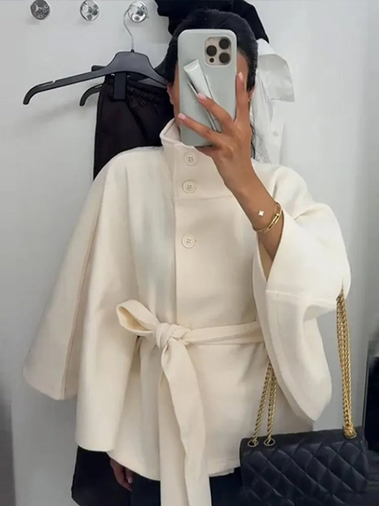 Wool Single-Breasted Short Coat