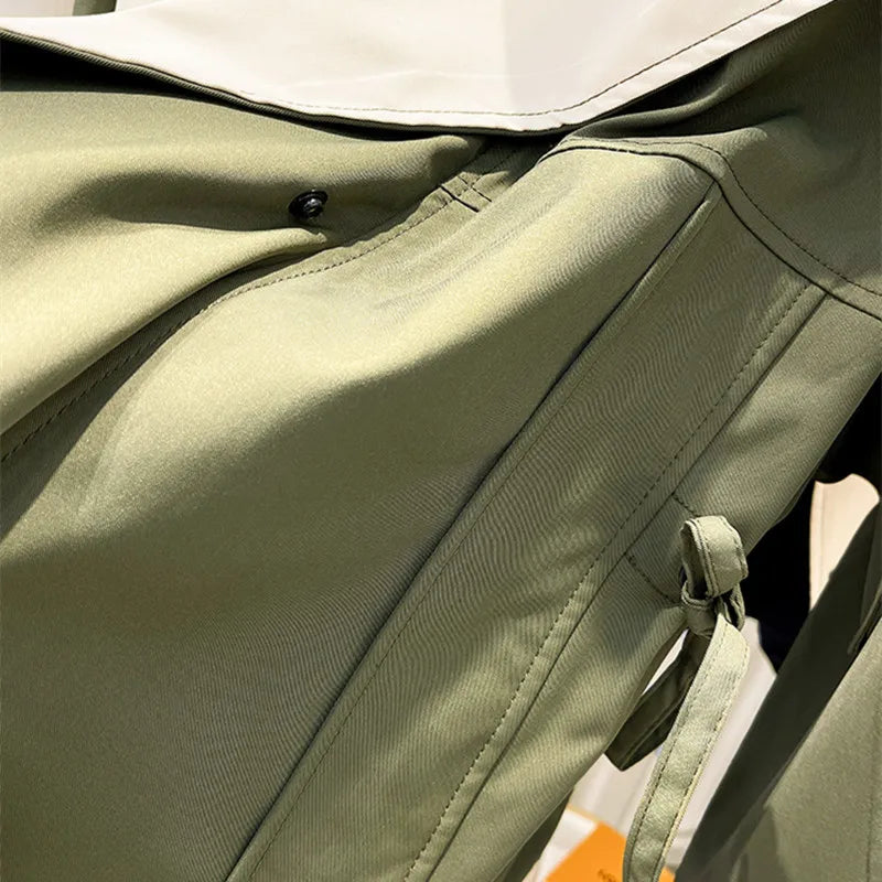Women's Patchwork Long Trench Coat