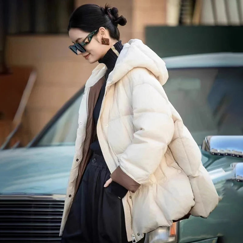 Women's Long Hooded Down Coat