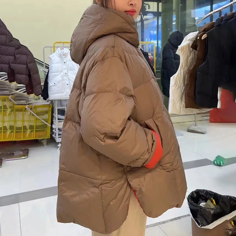 Women's Long Hooded Down Coat