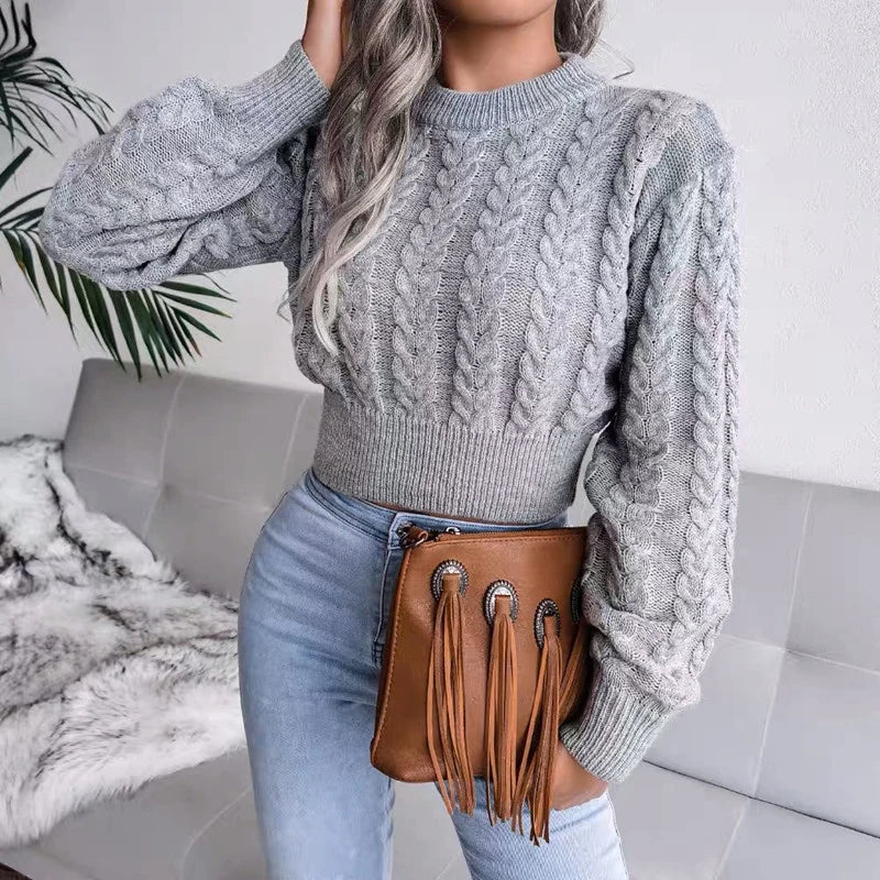 Luna Cropped Knit Sweater