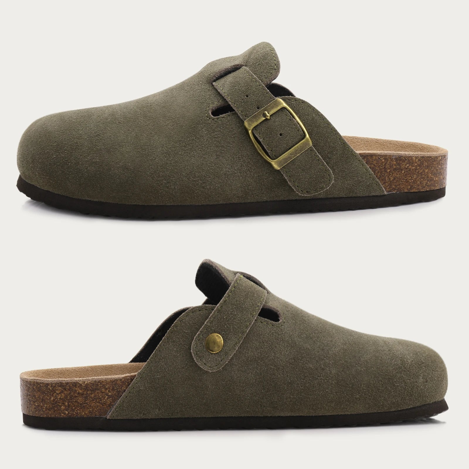 Sienna Wildleder-Pantoletten mit Kork-Innensohle