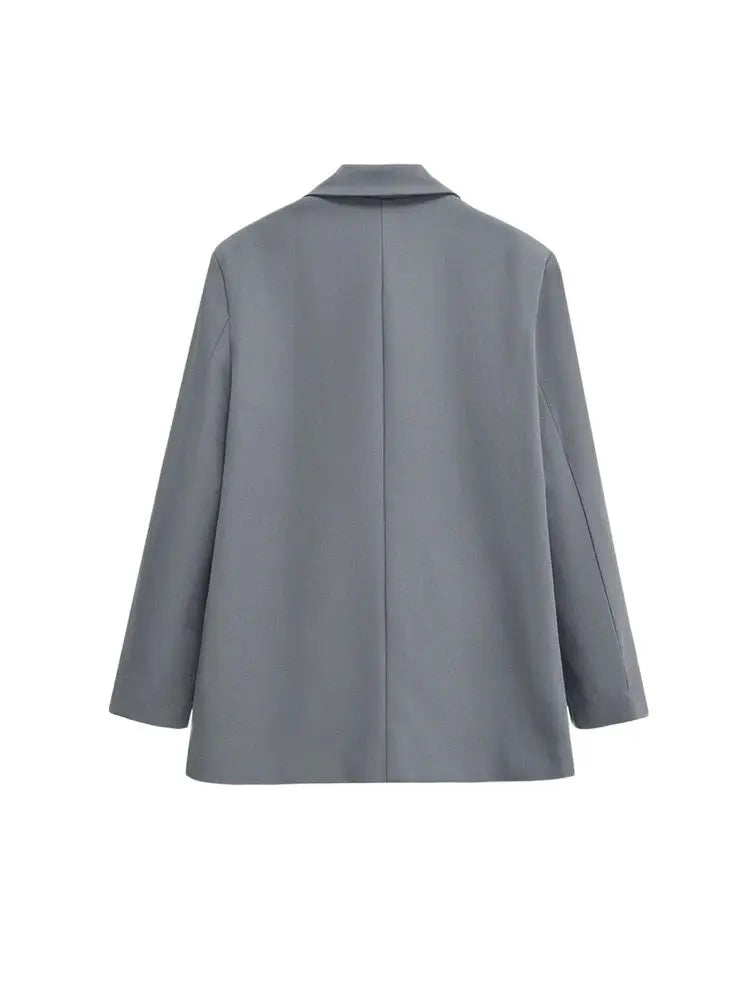Women's Solid Double-Breasted Blazer