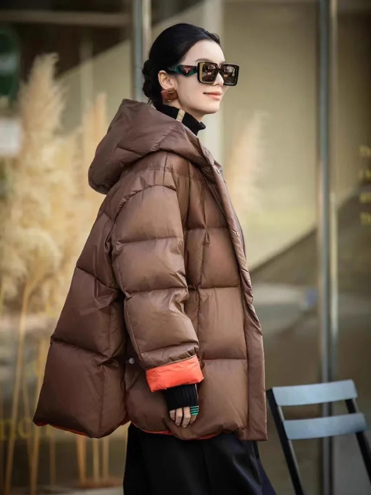 Women's Long Hooded Down Coat