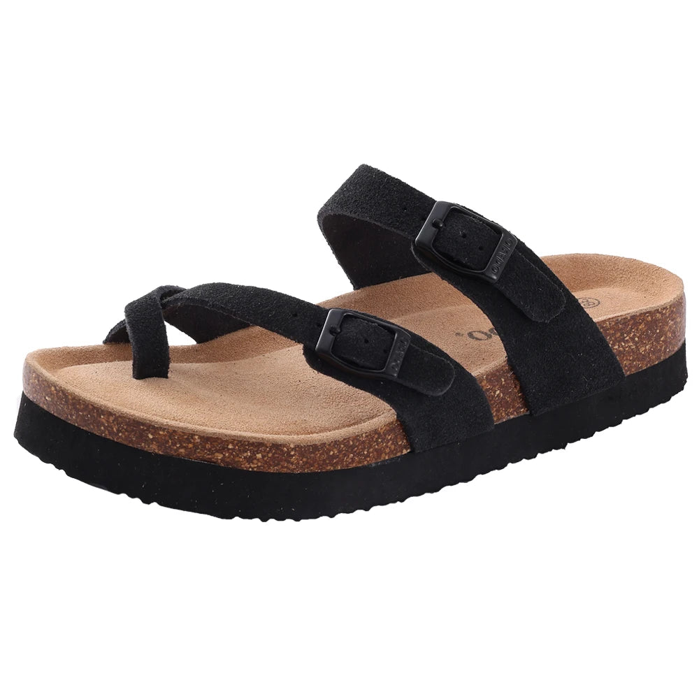 Sienna Wildleder-Pantoletten mit Kork-Innensohle
