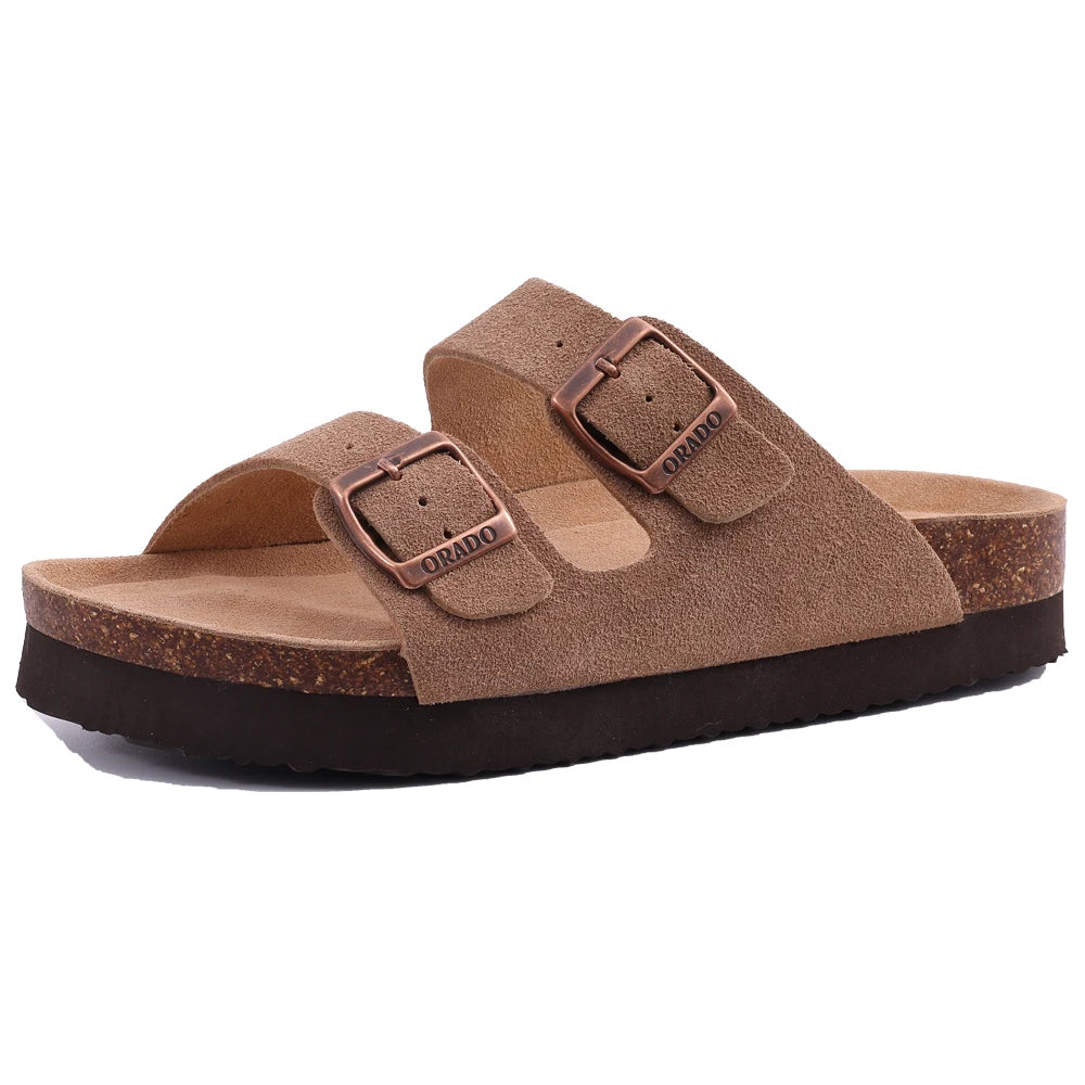 Sienna Wildleder-Pantoletten mit Kork-Innensohle