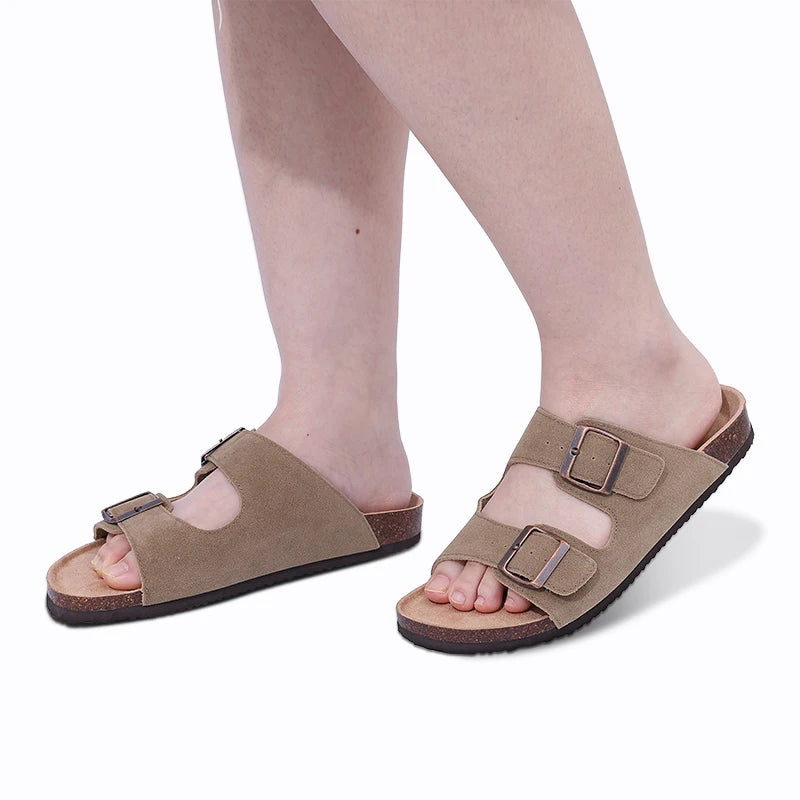 Sienna Wildleder-Pantoletten mit Kork-Innensohle