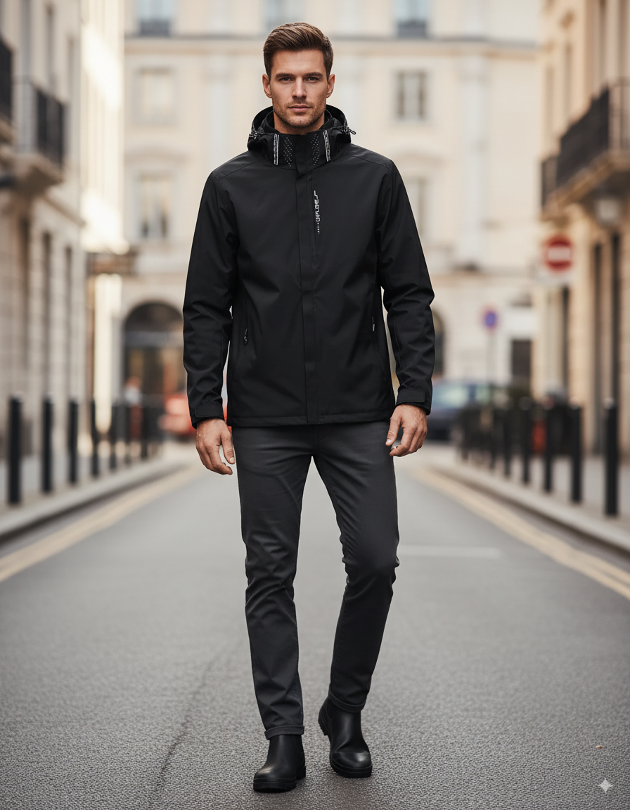 Men’s Lightweight Rain Jacket – Waterproof Hooded Outdoor Windbreaker