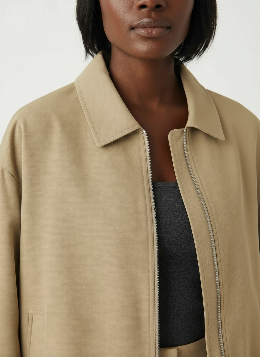 Women's Cropped Zip Jacket Polyester