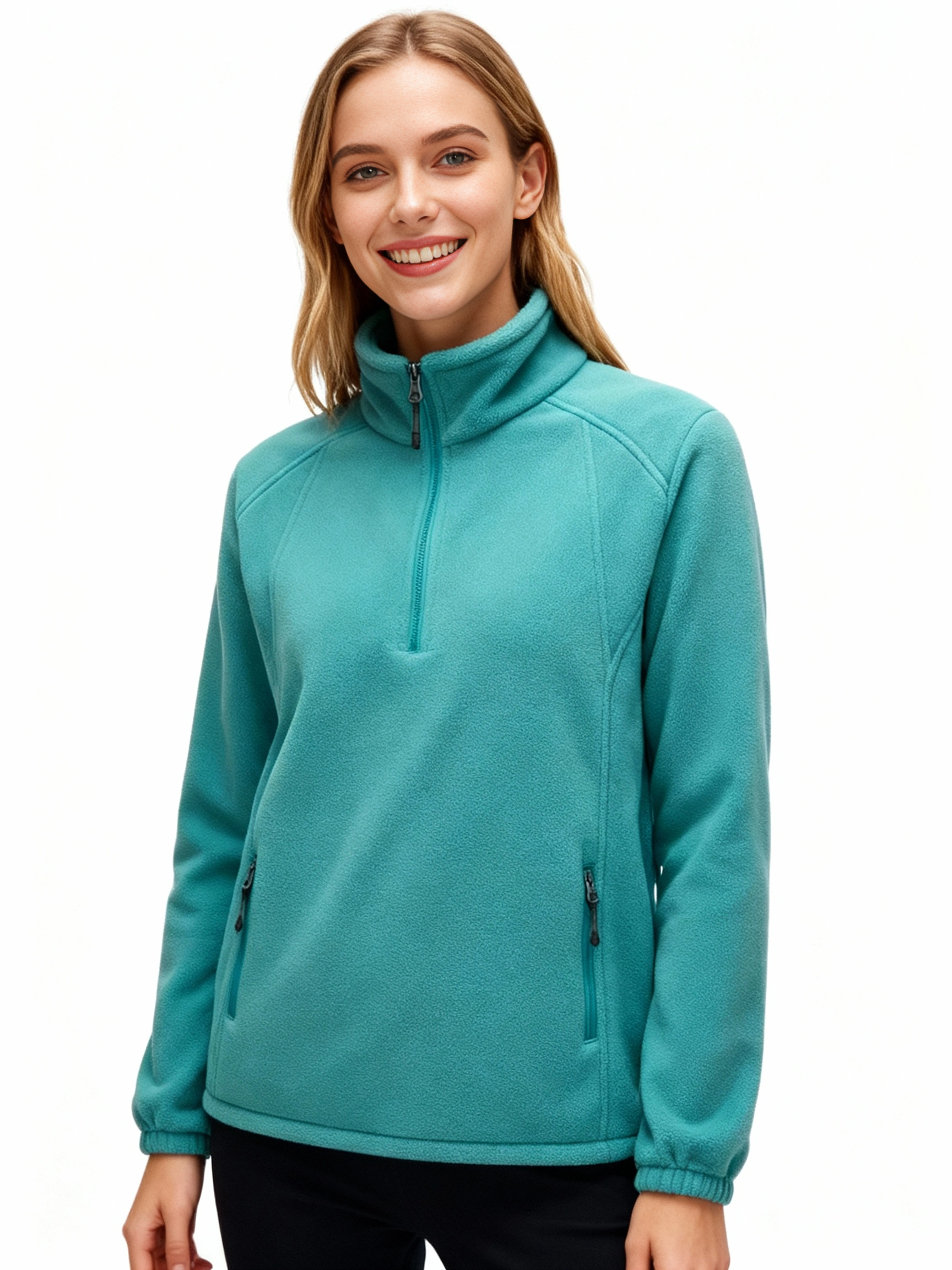 Women's Fleece Zip Up Turtleneck Sweatshirt