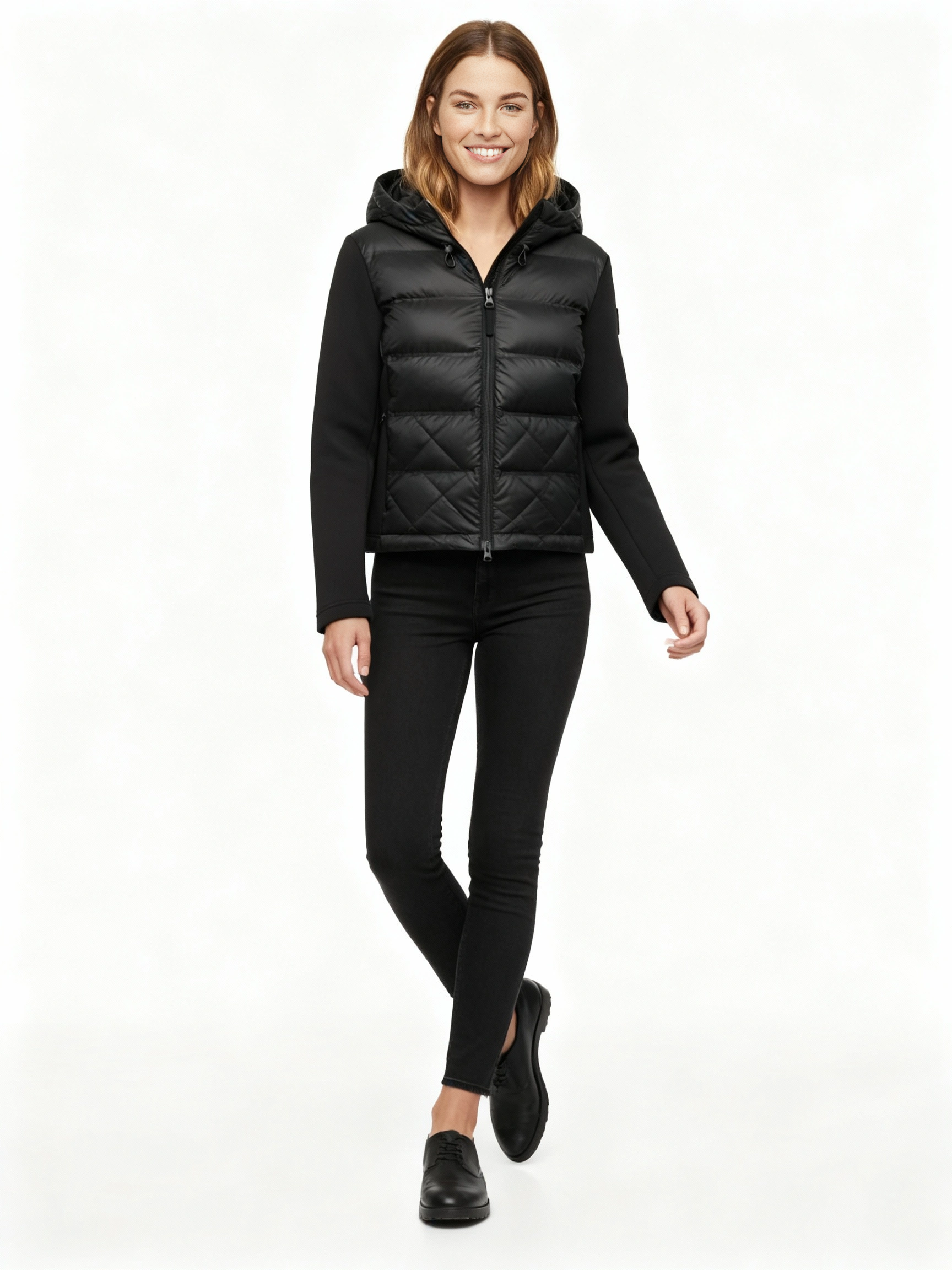 Women's Hooded Zip Up Turtleneck Jacket