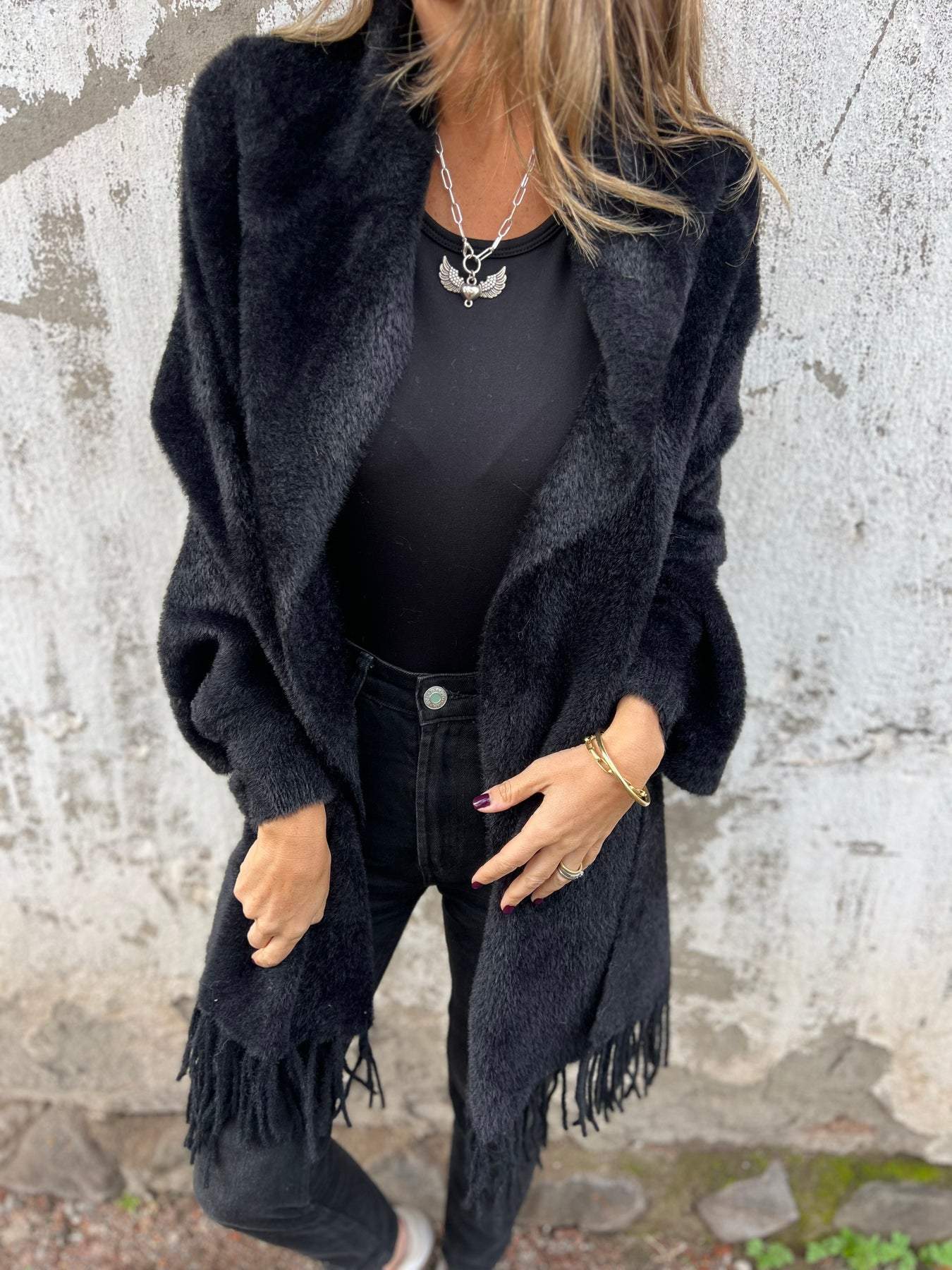 Sienna Wool-Blend Lapel Coat