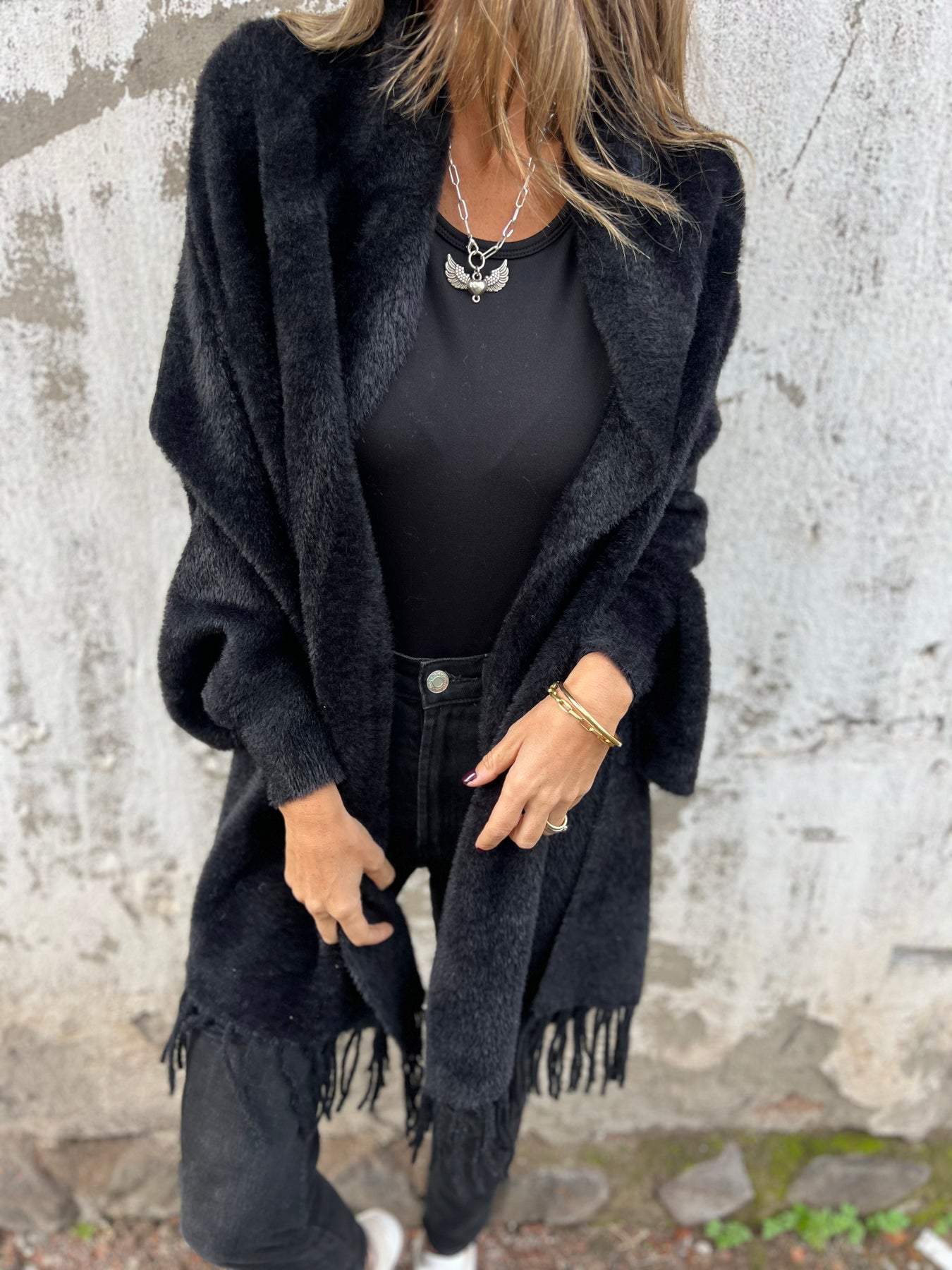 Sienna Wool-Blend Lapel Coat