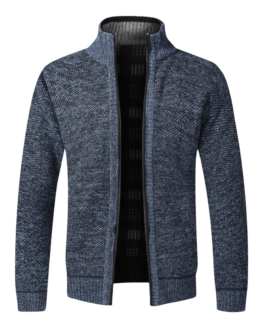 Men’s Fleece Cardigan – Slim Fit Knitted Full-Zip Winter Sweater Jacket