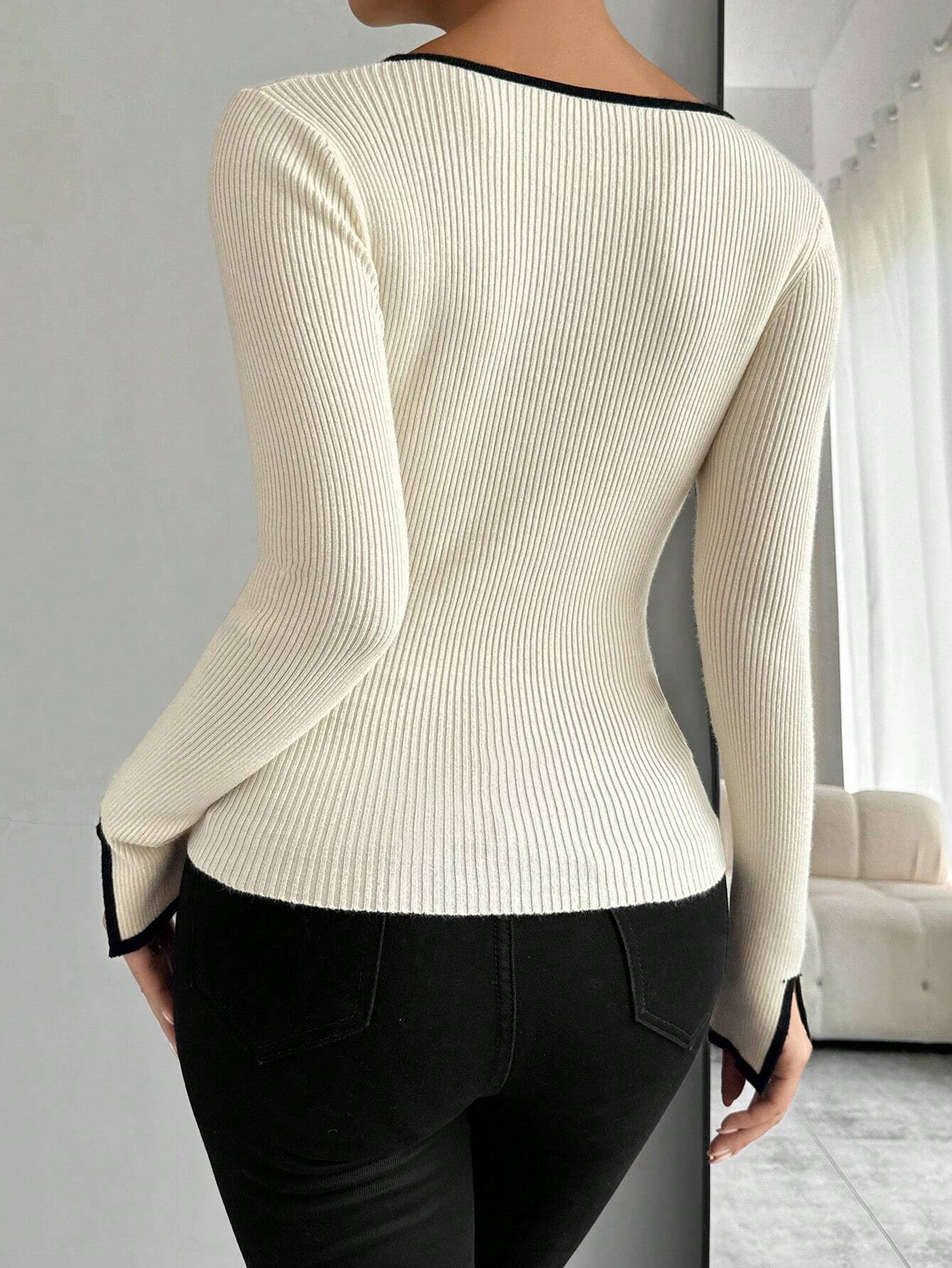 Eva Slim-Fit Kontrasttröja