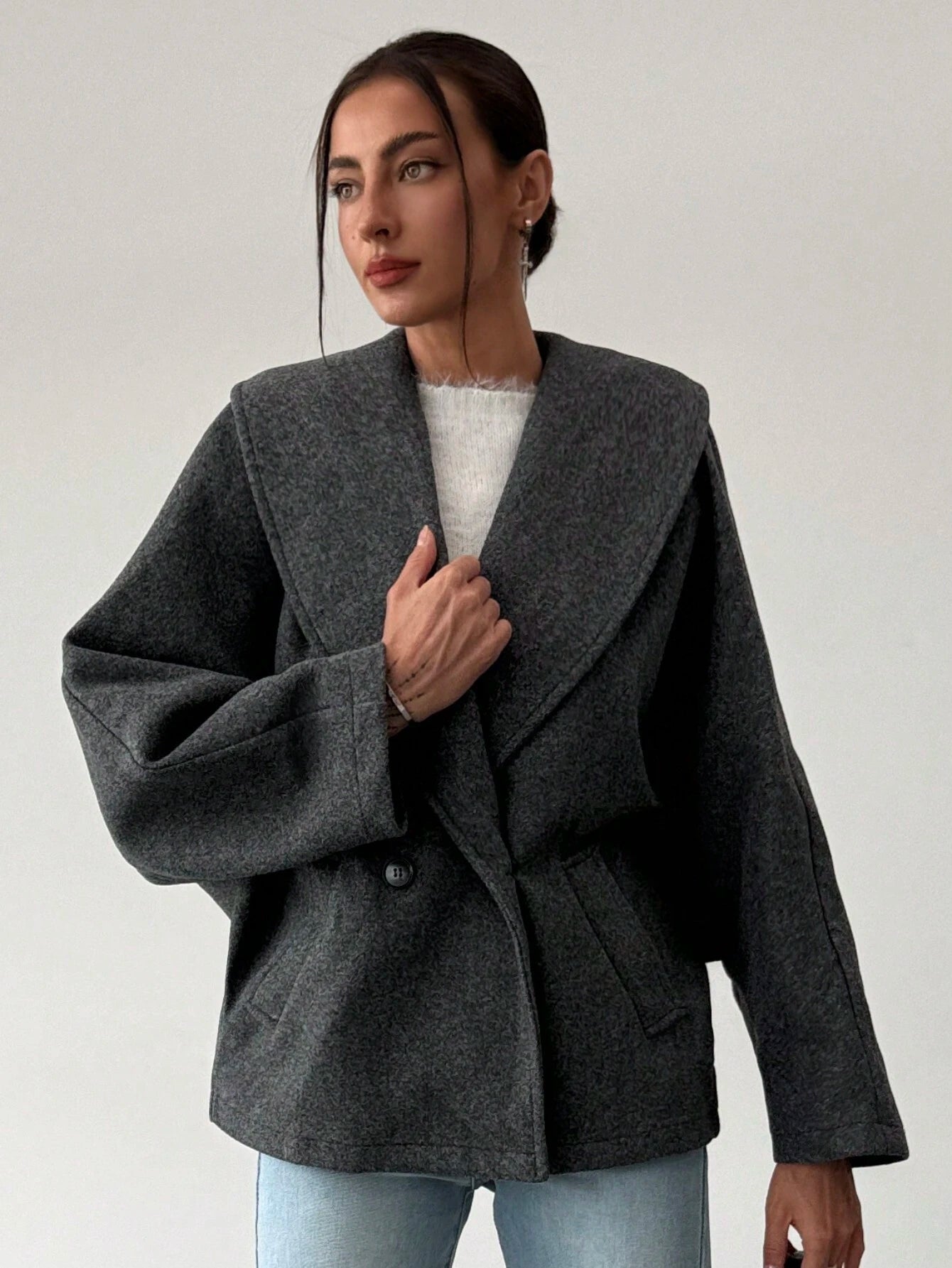 Sofia Wool Blend Coat Grå