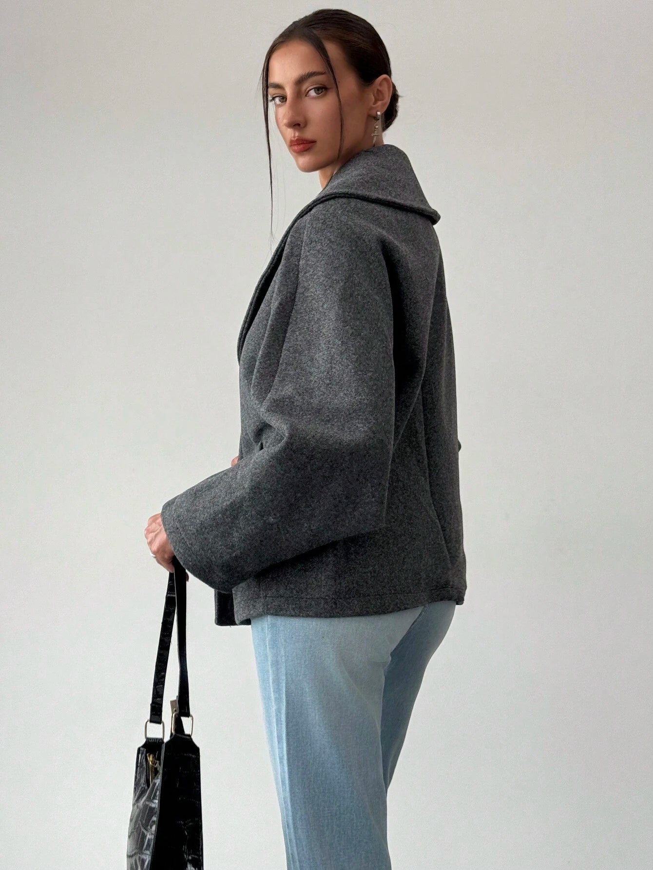 Sofia Wool Blend Coat Grå