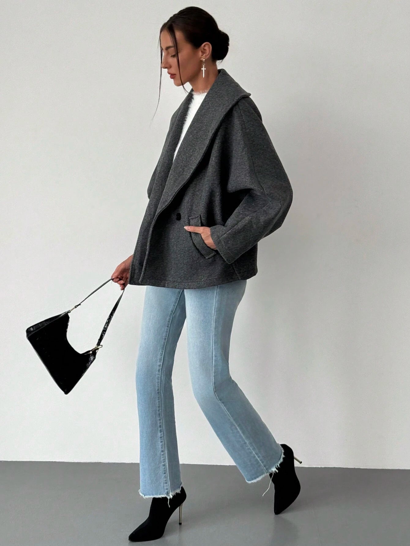 Sofia Wool Blend Coat Grå